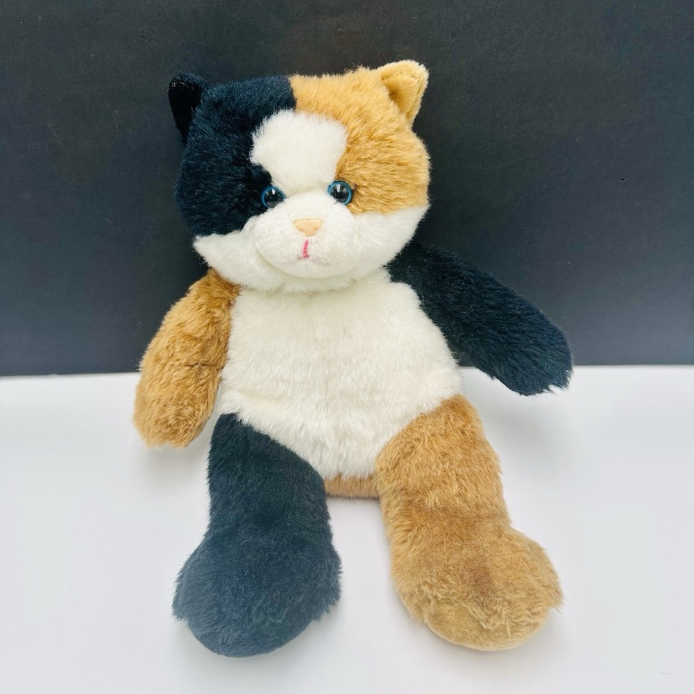 Bear Factory 2001 Plush Calico Cat Stuffed Animal Toy Black Brown White Kitty